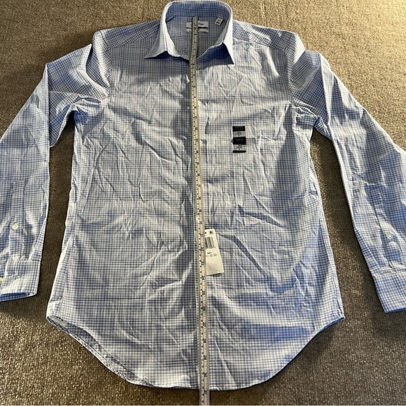 Calvin Klein Blue Checkered Shirt size Small Slim - Picture 2 of 5